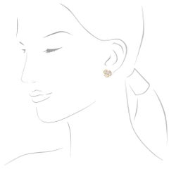 14 Karat Yellow Gold White Mother of Pearl Stud Earrings