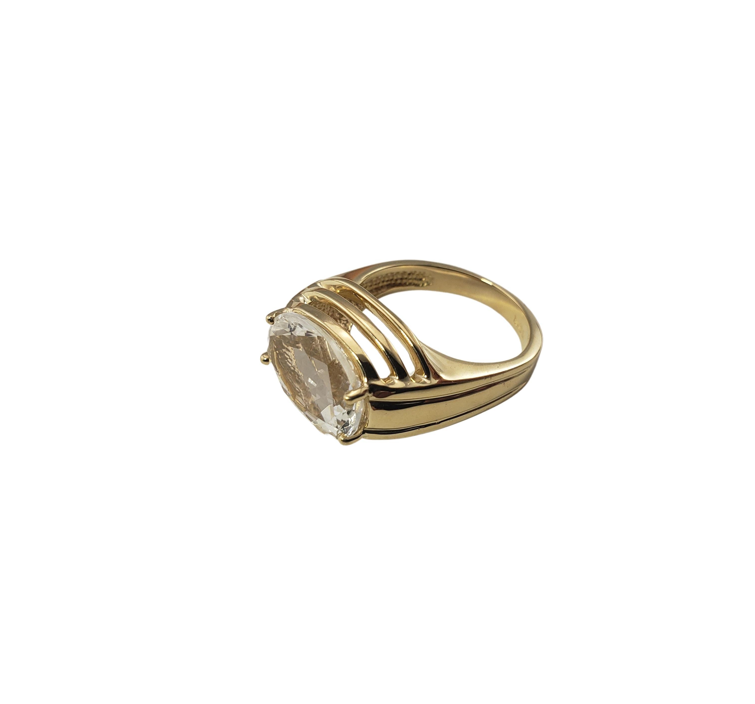 Oval Cut 14 Karat Yellow Gold White Sapphire Ring