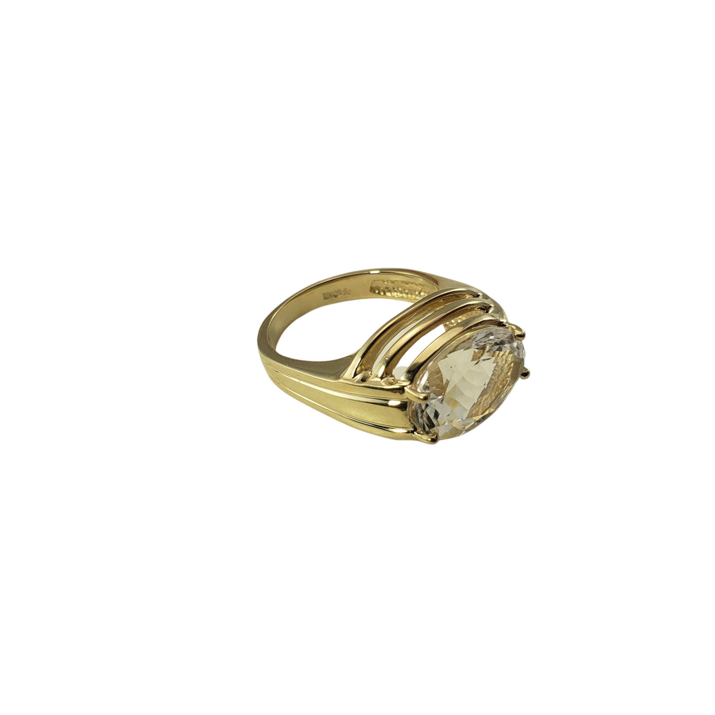 14 Karat Yellow Gold White Sapphire Ring In Good Condition In Washington Depot, CT