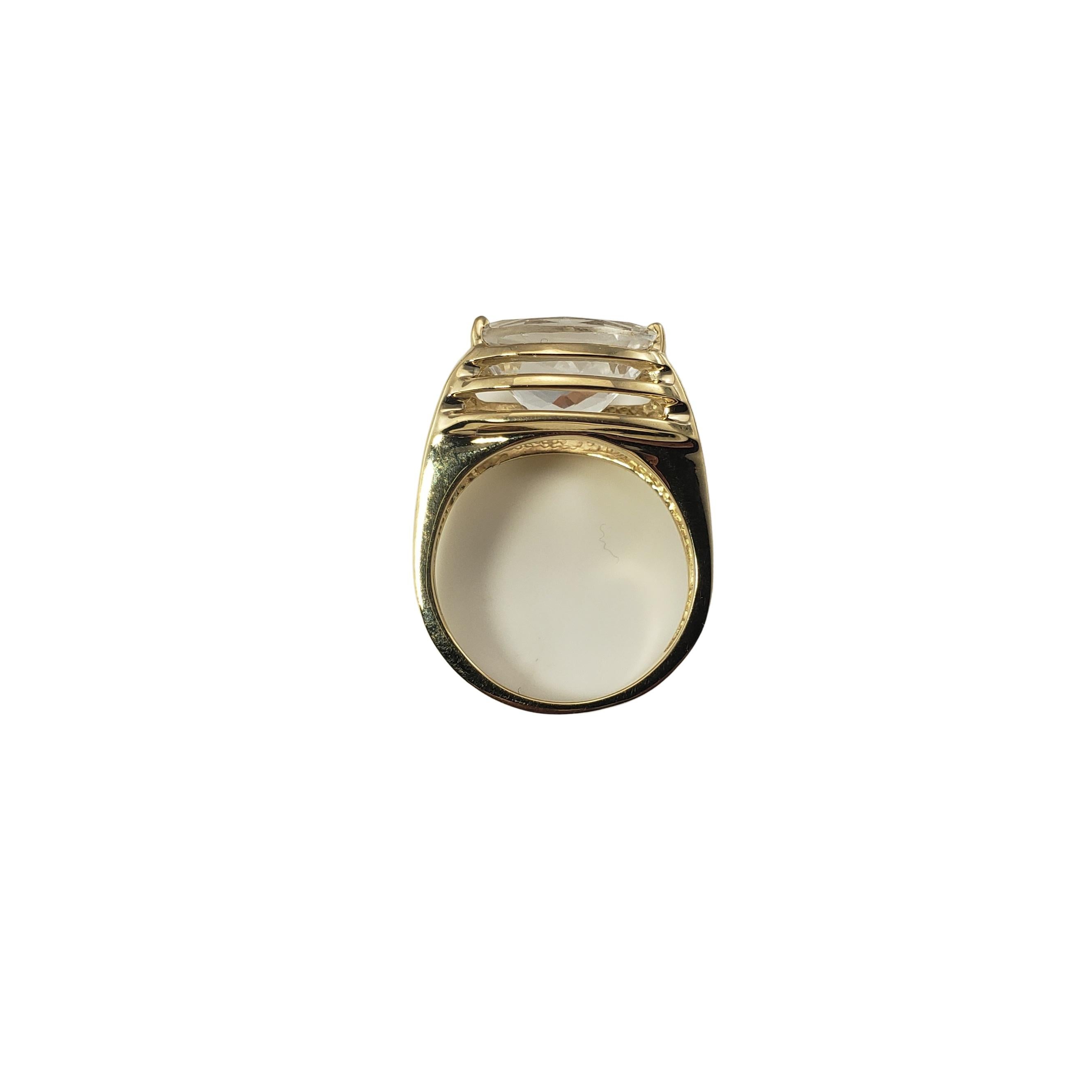 Women's 14 Karat Yellow Gold White Sapphire Ring