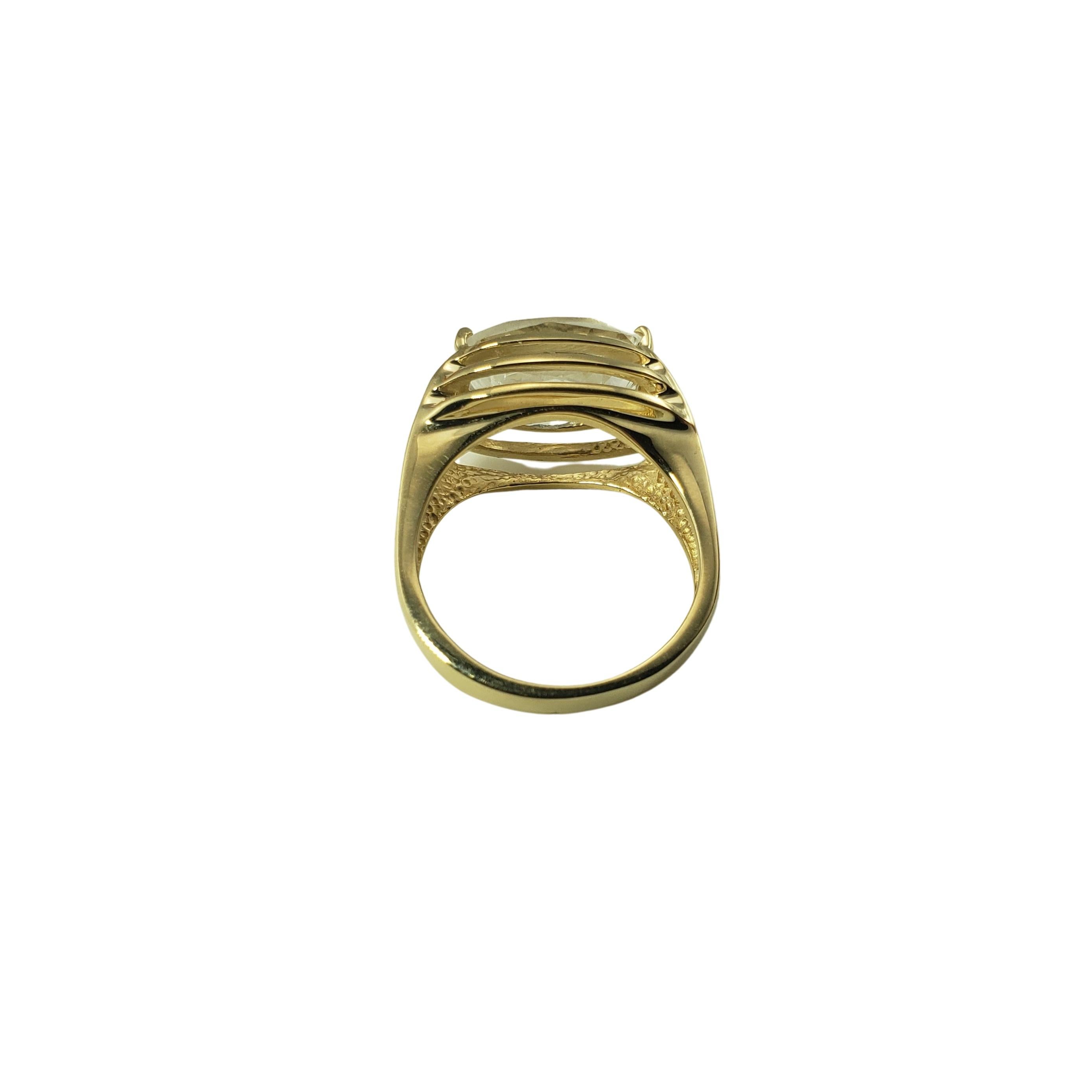 14 Karat Yellow Gold White Sapphire Ring 1