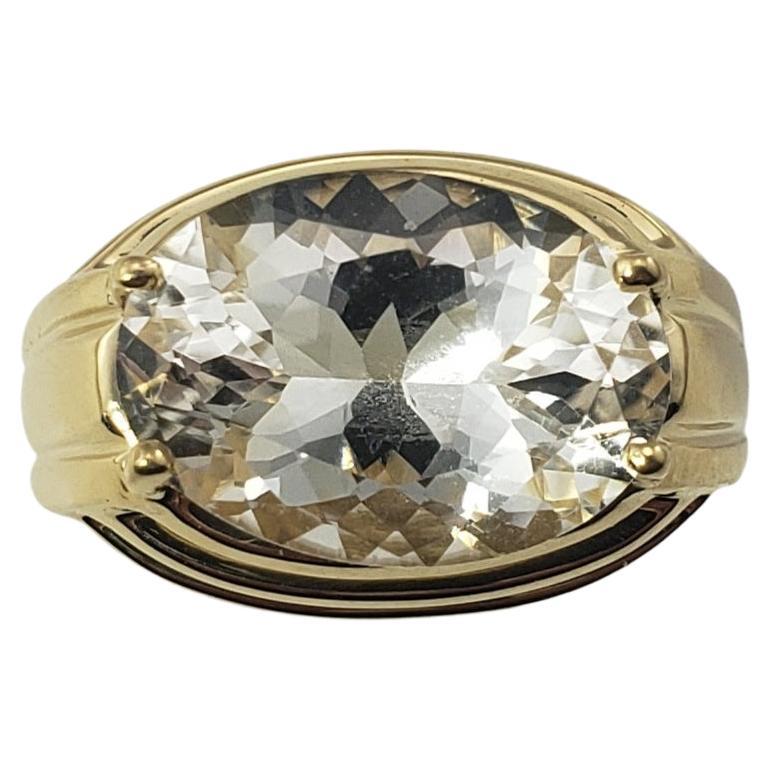 14 Karat Yellow Gold White Sapphire Ring