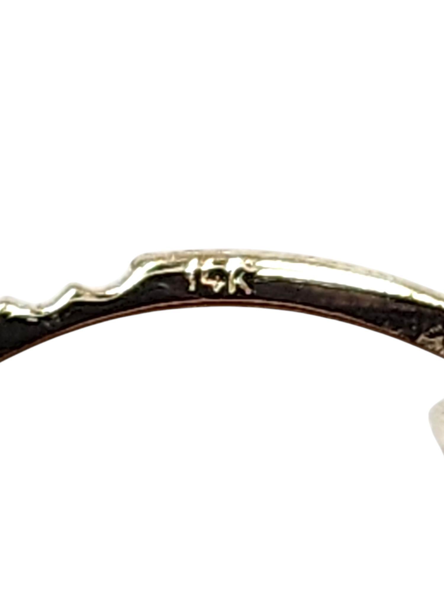 Créoles en or jaune 14 carats avec cercle large et diamants taille n° 20489 en vente 3