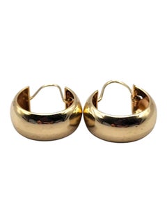 14 Karat Yellow Gold Wide Hoop Earrings #20448