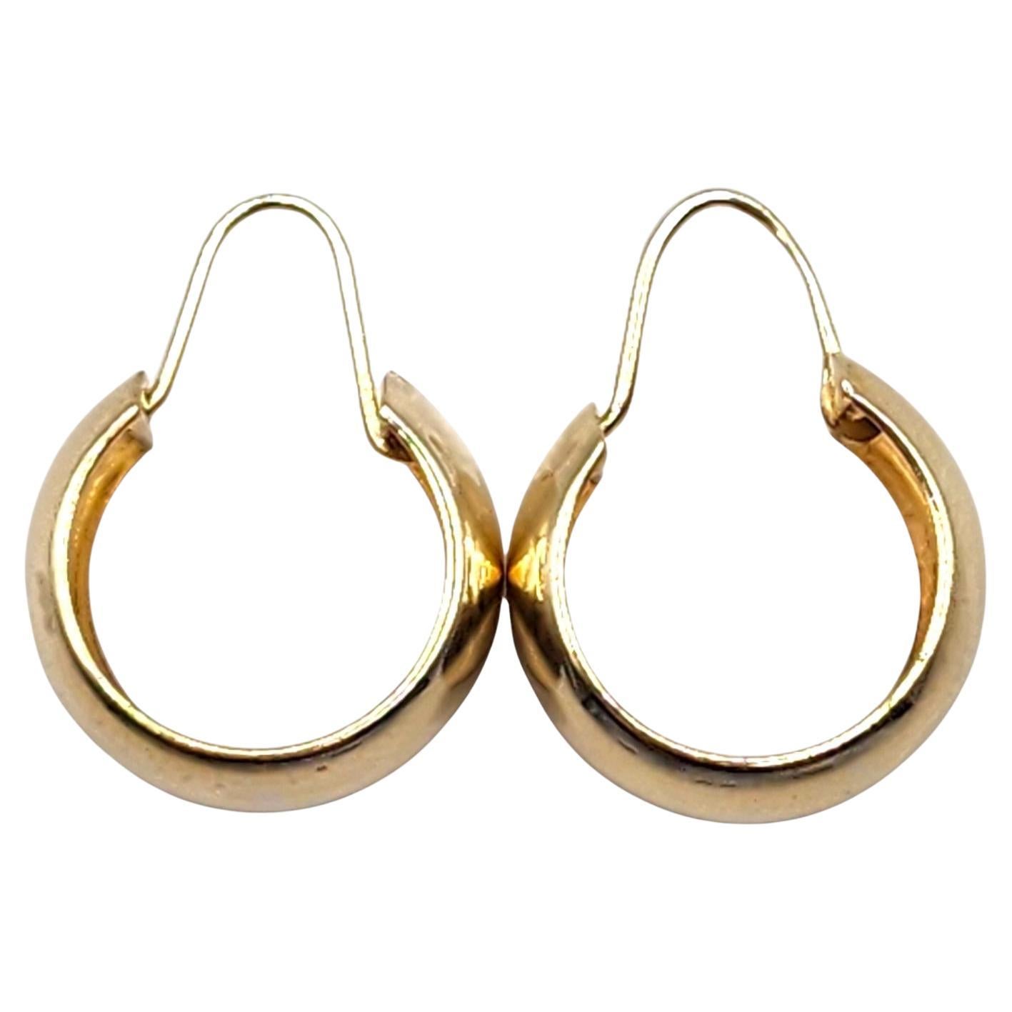 14 Karat Yellow Gold Wide Hoop Earrings #20448