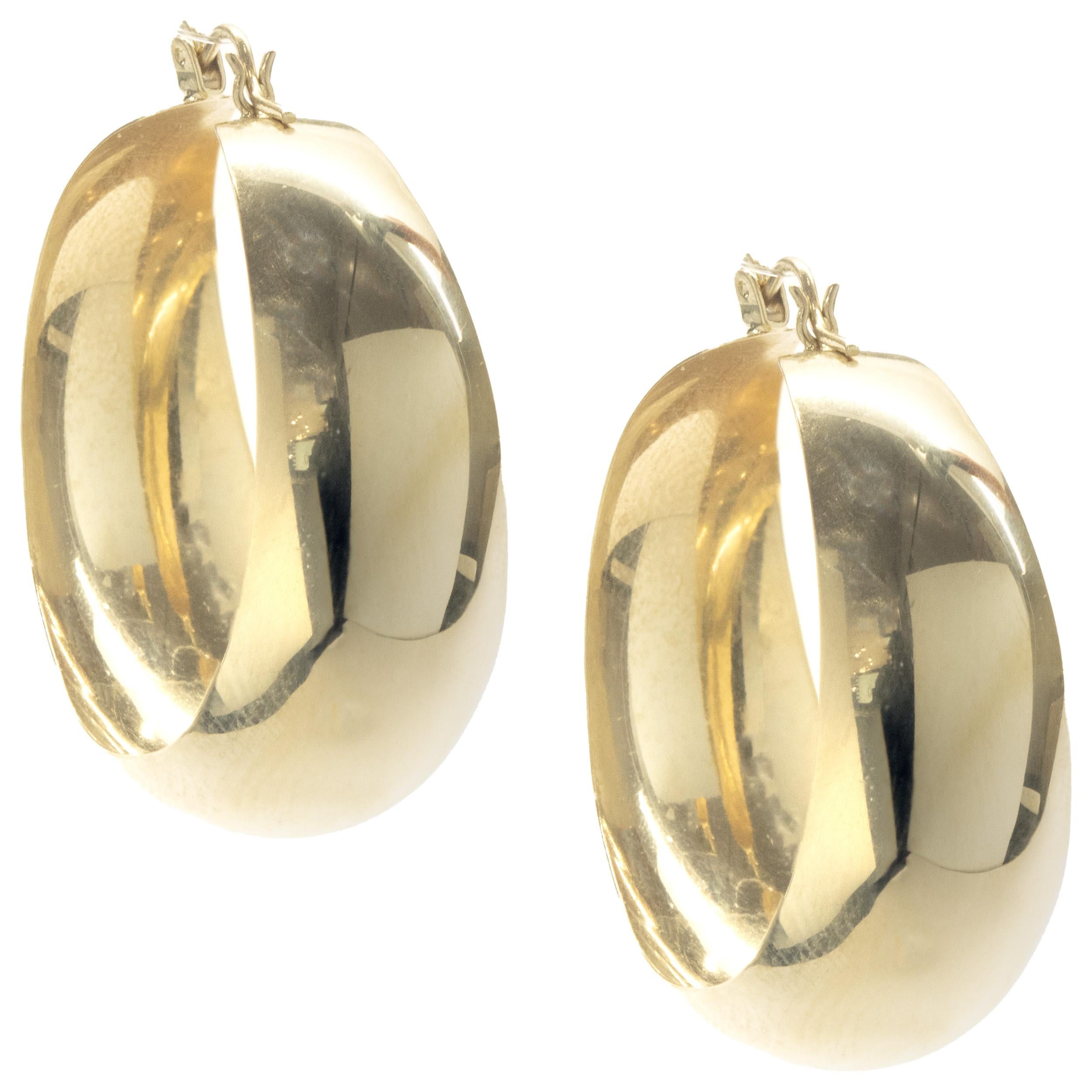 Material: 14K yellow gold
Dimensions: earrings measure 33 x 15mm 
Weight: 7.36 grams