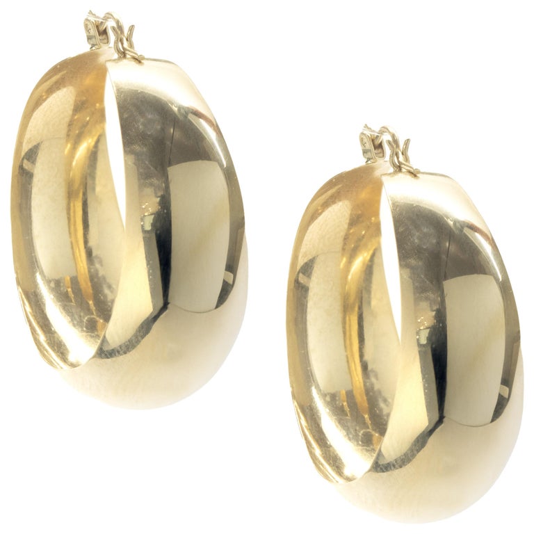14k Yellow Gold Graduated Sphere Hoop Earrings(5x27mm)