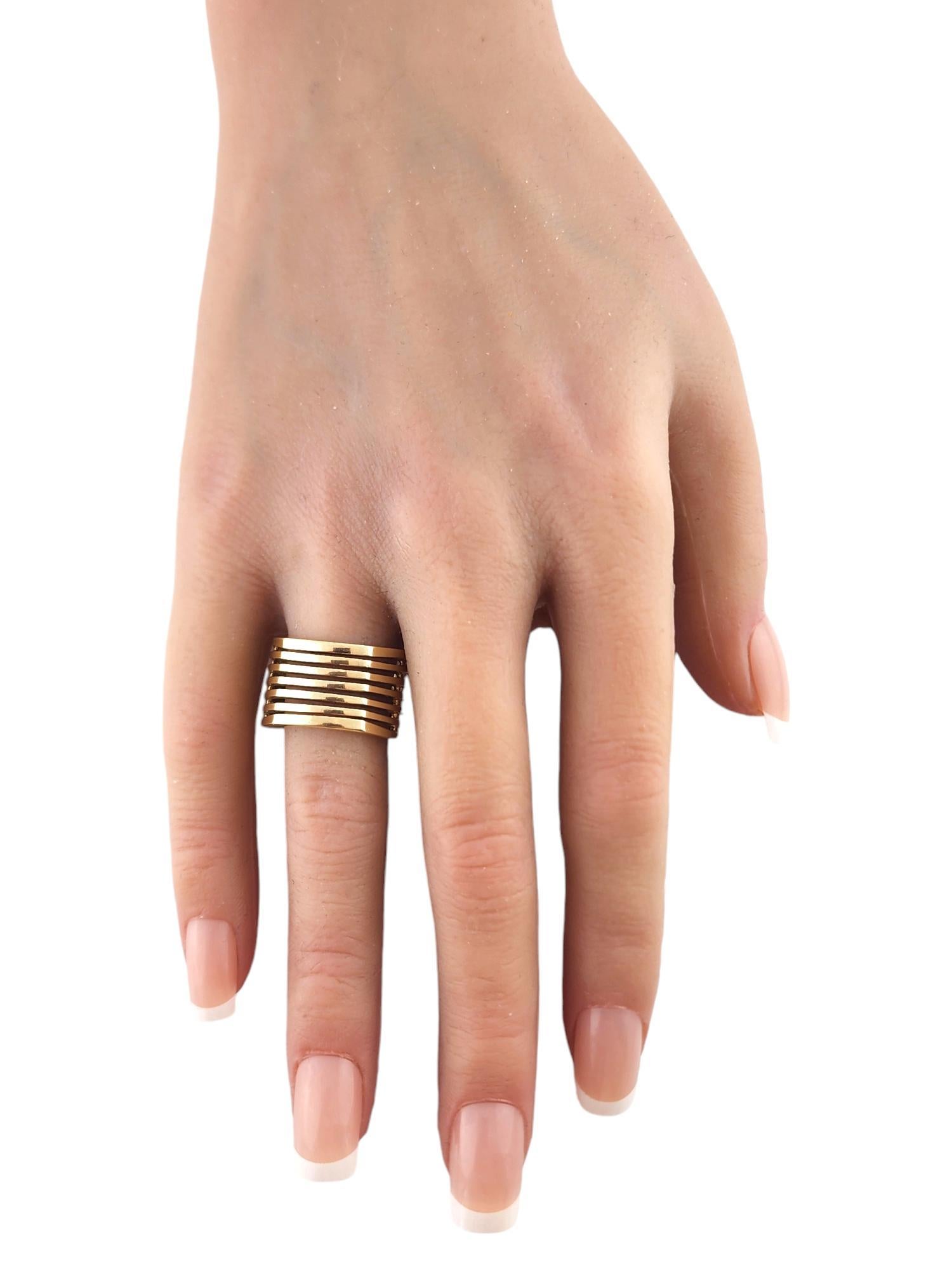 14 Karat Yellow Gold Wide Multi Band Ring Size 9.5 #19276 1