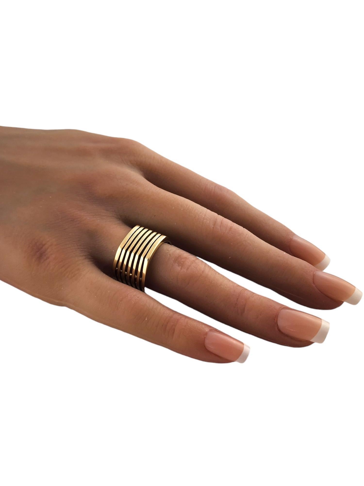 14 Karat Yellow Gold Wide Multi Band Ring Size 9.5 #19276 2