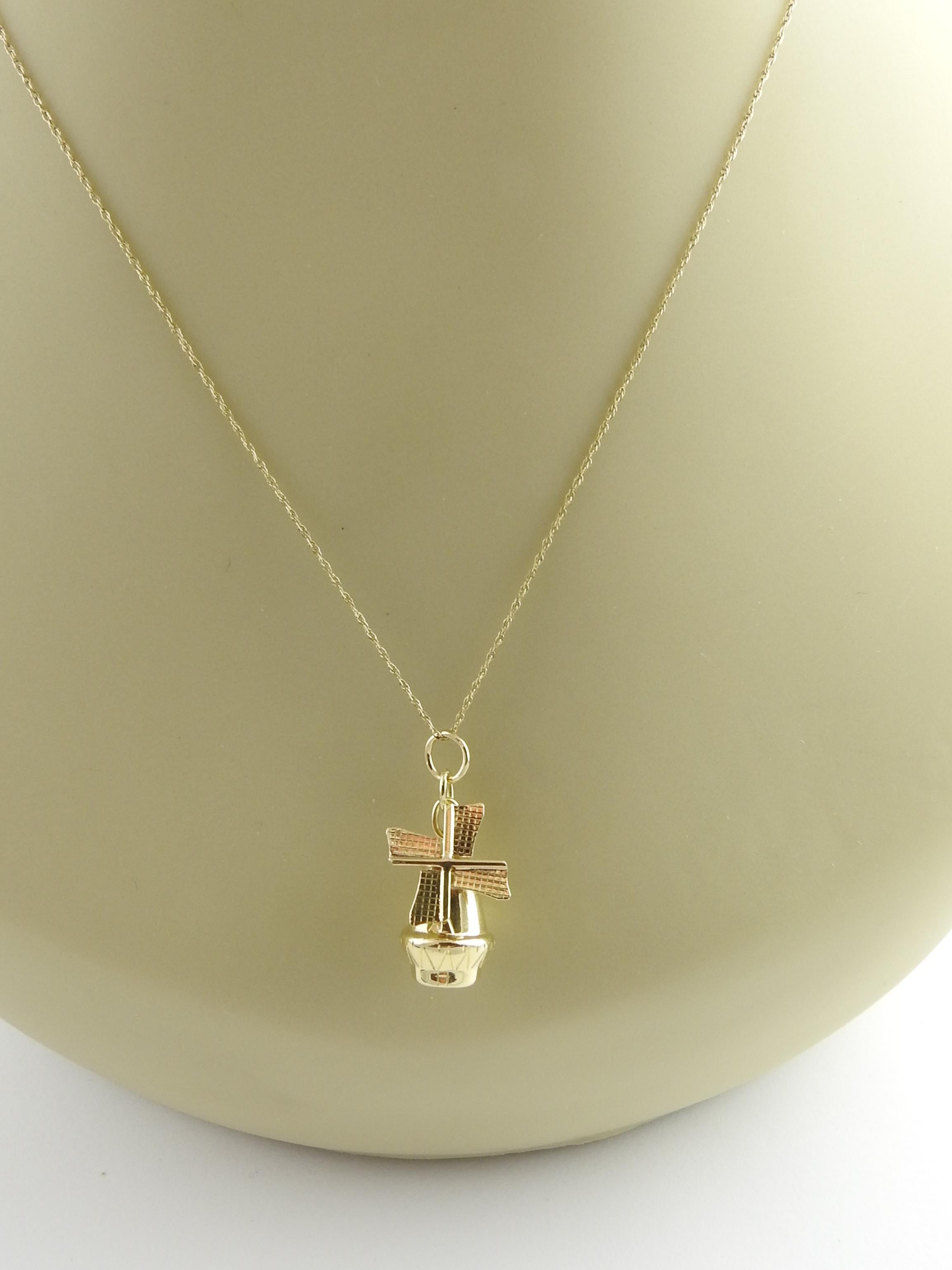 14 Karat Yellow Gold Windmill Charm 3