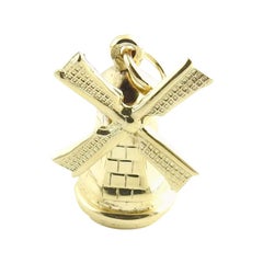 14 Karat Yellow Gold Windmill Charm