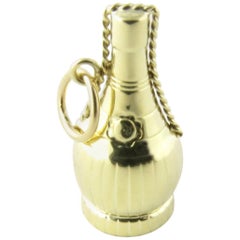 Vintage 14 Karat Yellow Gold Wine Bottle Charm