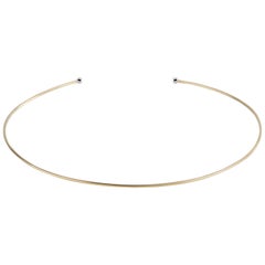 14 Karat Yellow Gold Wire Choker Necklace
