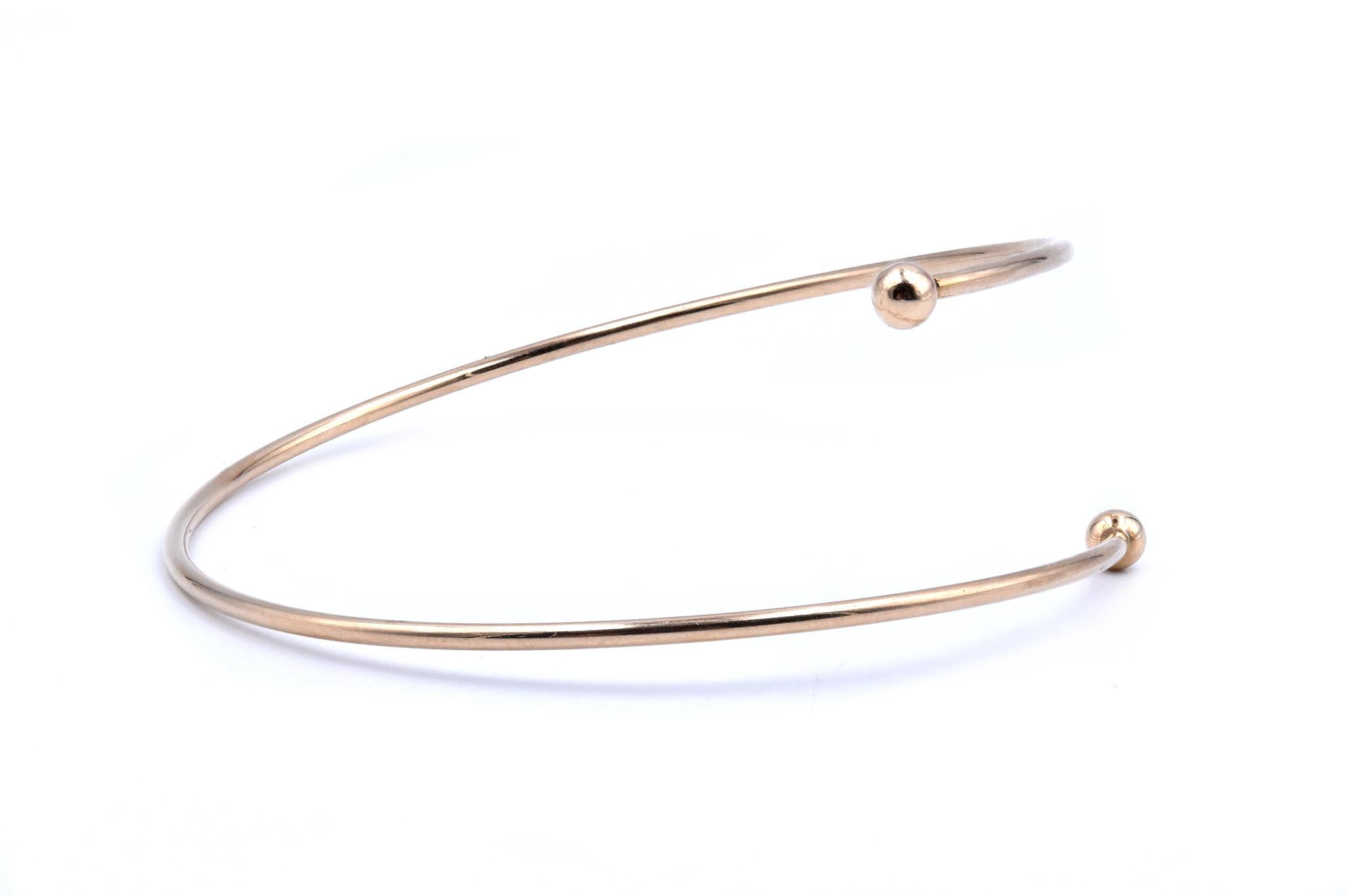 Designer: custom
Material: 14k yellow gold
Dimensions: the bracelet will fit up to a 7-inch wrist
Weight: 6.09 grams
