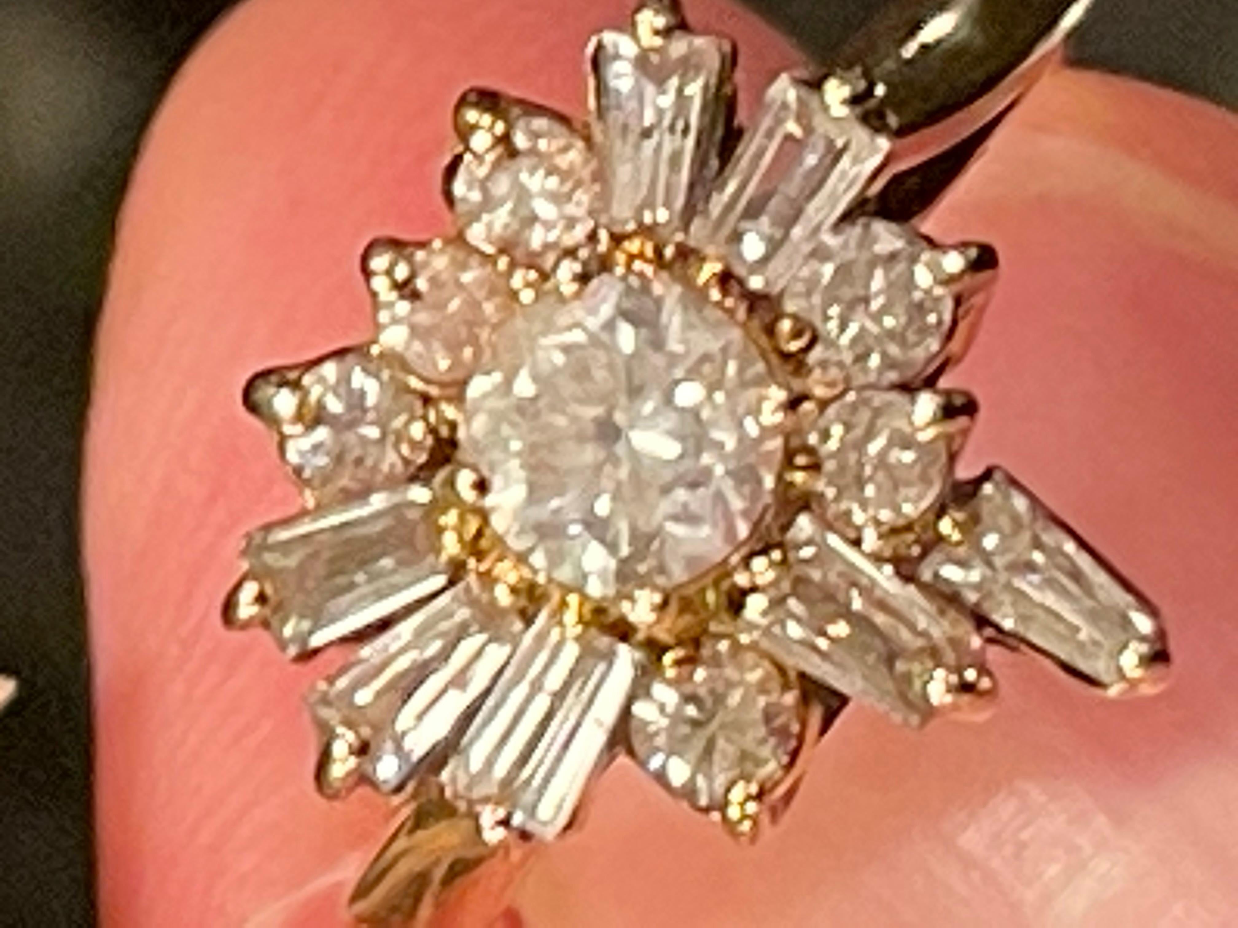 14 Karat Yellow Gold with Diamond Cluster Cocktail Ring For Sale 5