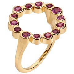 14 karat yellow gold with Rhodolite Cocktail Ring