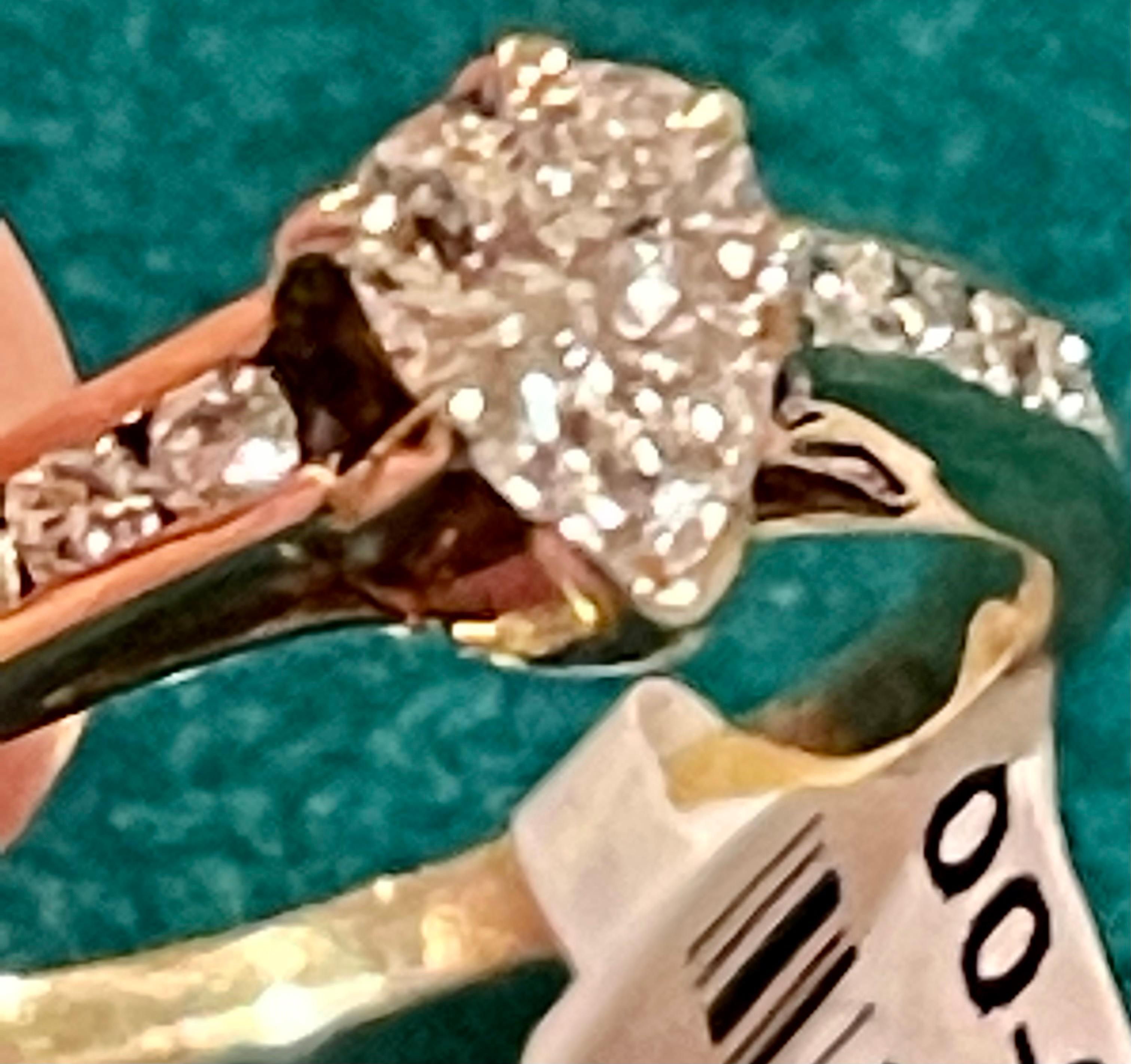 14 Karat Yellow Gold with White Gold Prongs Diamond Engagement Ring For Sale 6