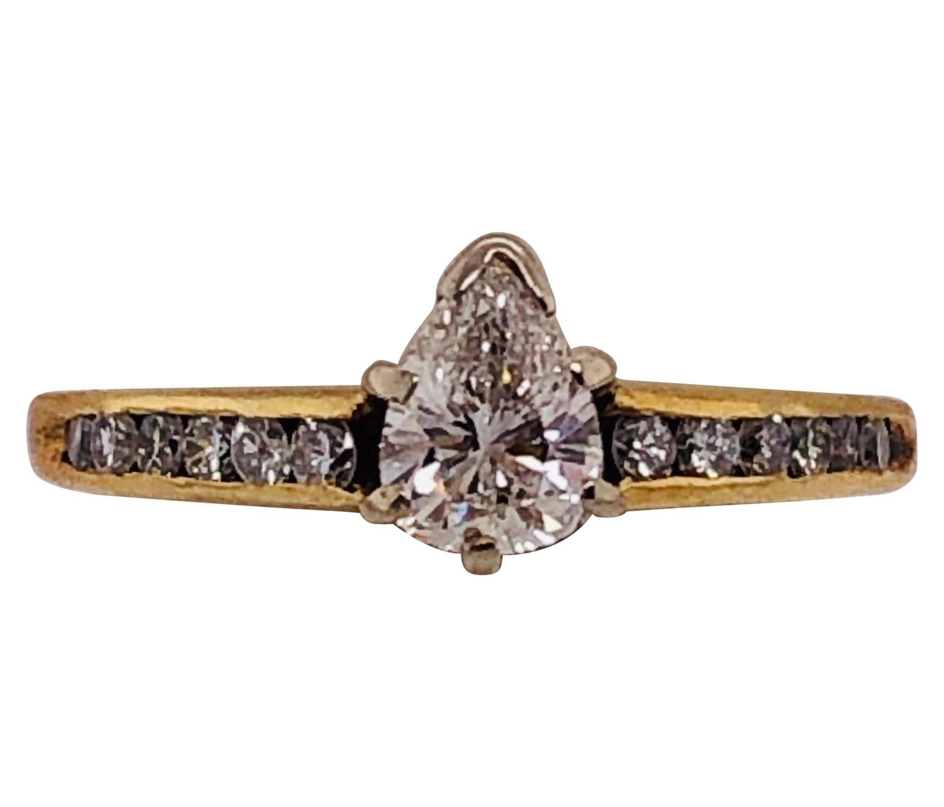 14 Karat Yellow Gold with White Gold Prongs Diamond Engagement Ring