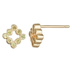 14 Karat Yellow Gold with Yellow Sapphire Stud Earrings