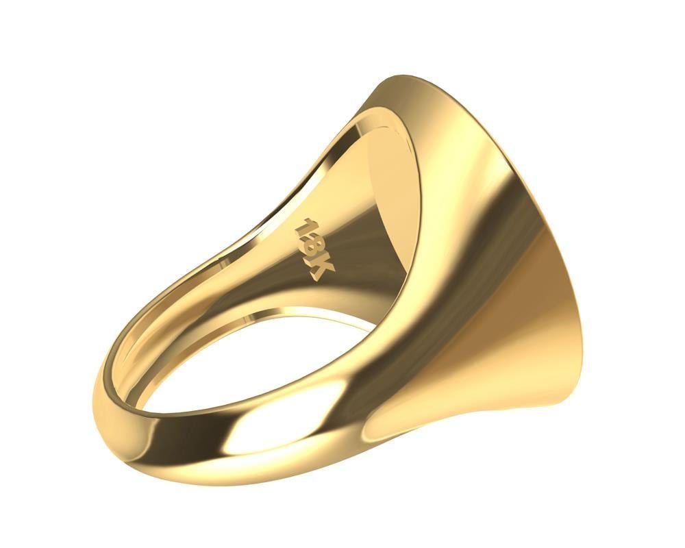 Anillo de oro amarillo de 14 quilates con 2 colmillos de elefante para mujer  7