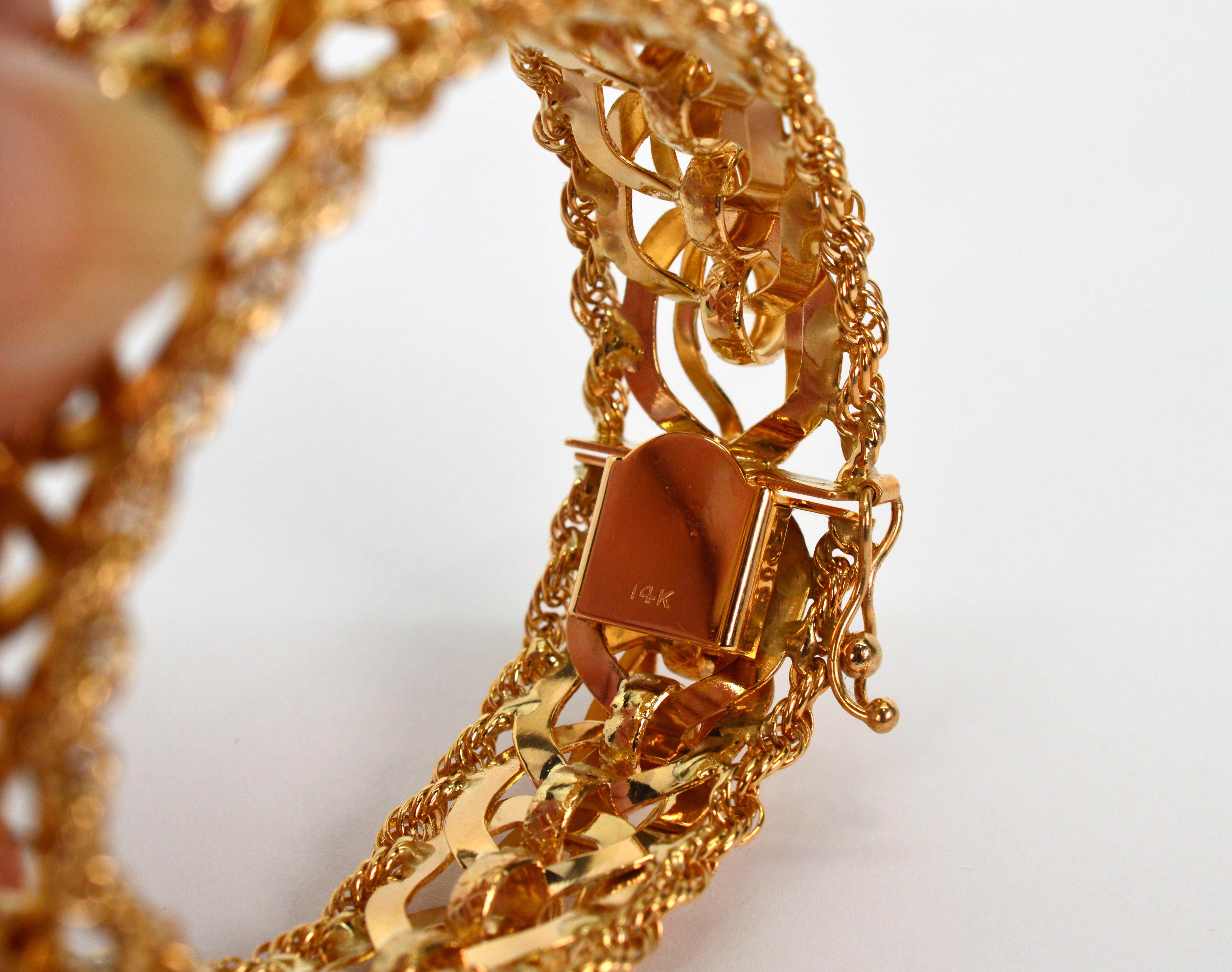 Bracelet à maillons tissés d'inspiration ruban en or jaune 14 carats en vente 3