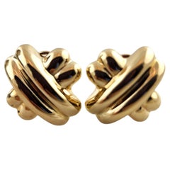 14 Karat Yellow Gold X Cross Earrings #21594