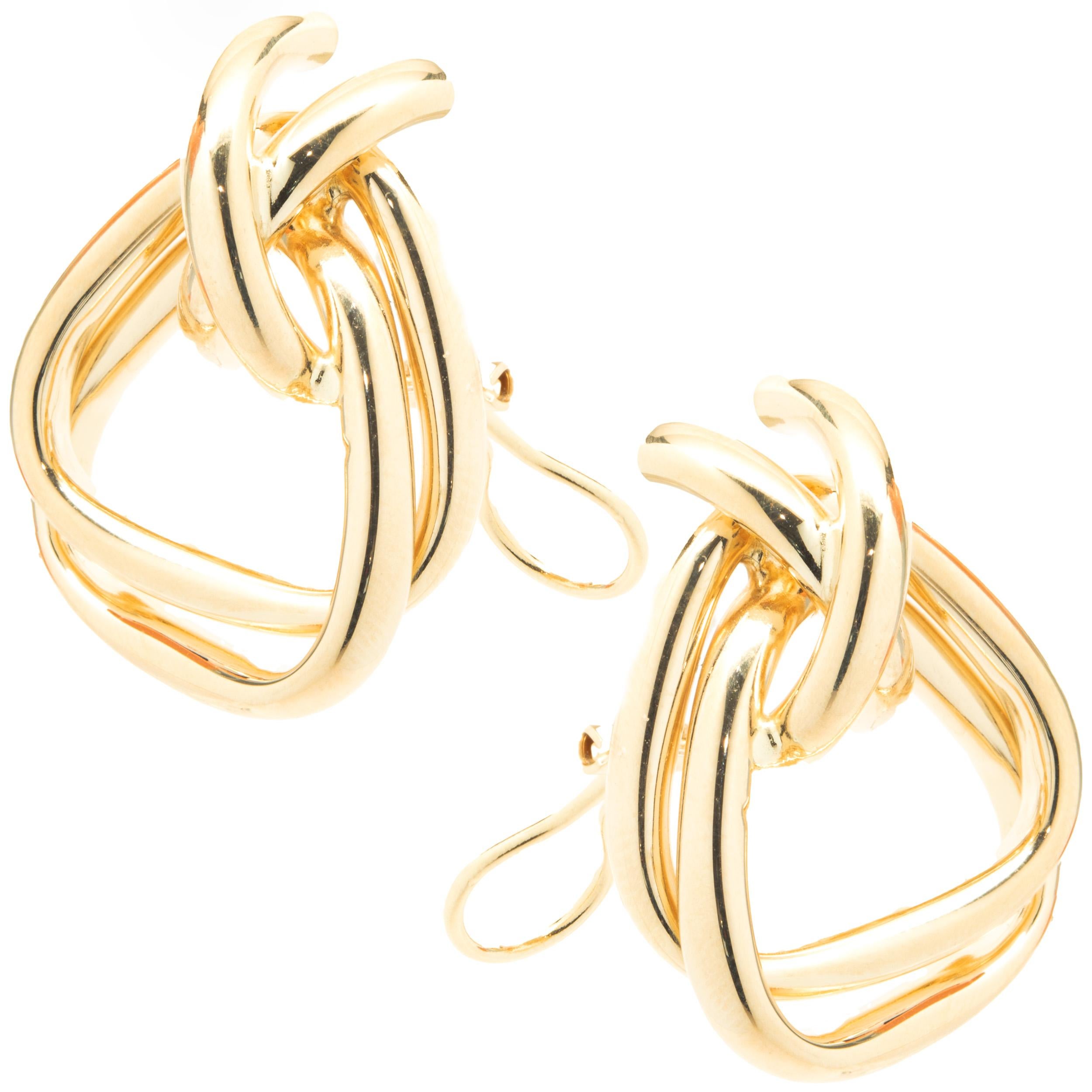 Material: 14K yellow gold
Dimensions: earrings measure 32 x 23mm in length
Weight:  8.00 grams
