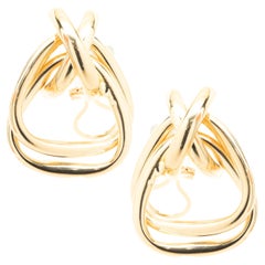 14 Karat Yellow Gold X Drop Earrings