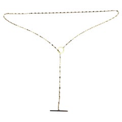 14 Karat Yellow Gold Y Lariat Necklace #23516