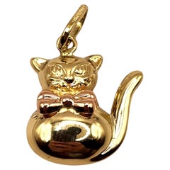 14 Karat Yellow & Rose Gold Fancy Fat Cat Charm #19987