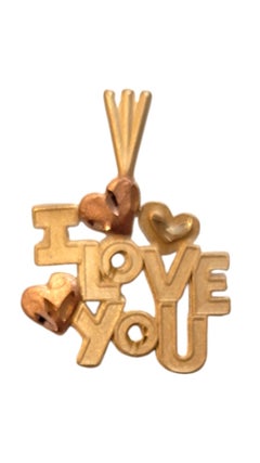 14 Karat Yellow/ Rose Gold "I Love You" Pendant #20169