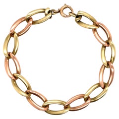 Pulsera de eslabones retorcidos de oro amarillo y rosa de 14 quilates 19,2 gramos
