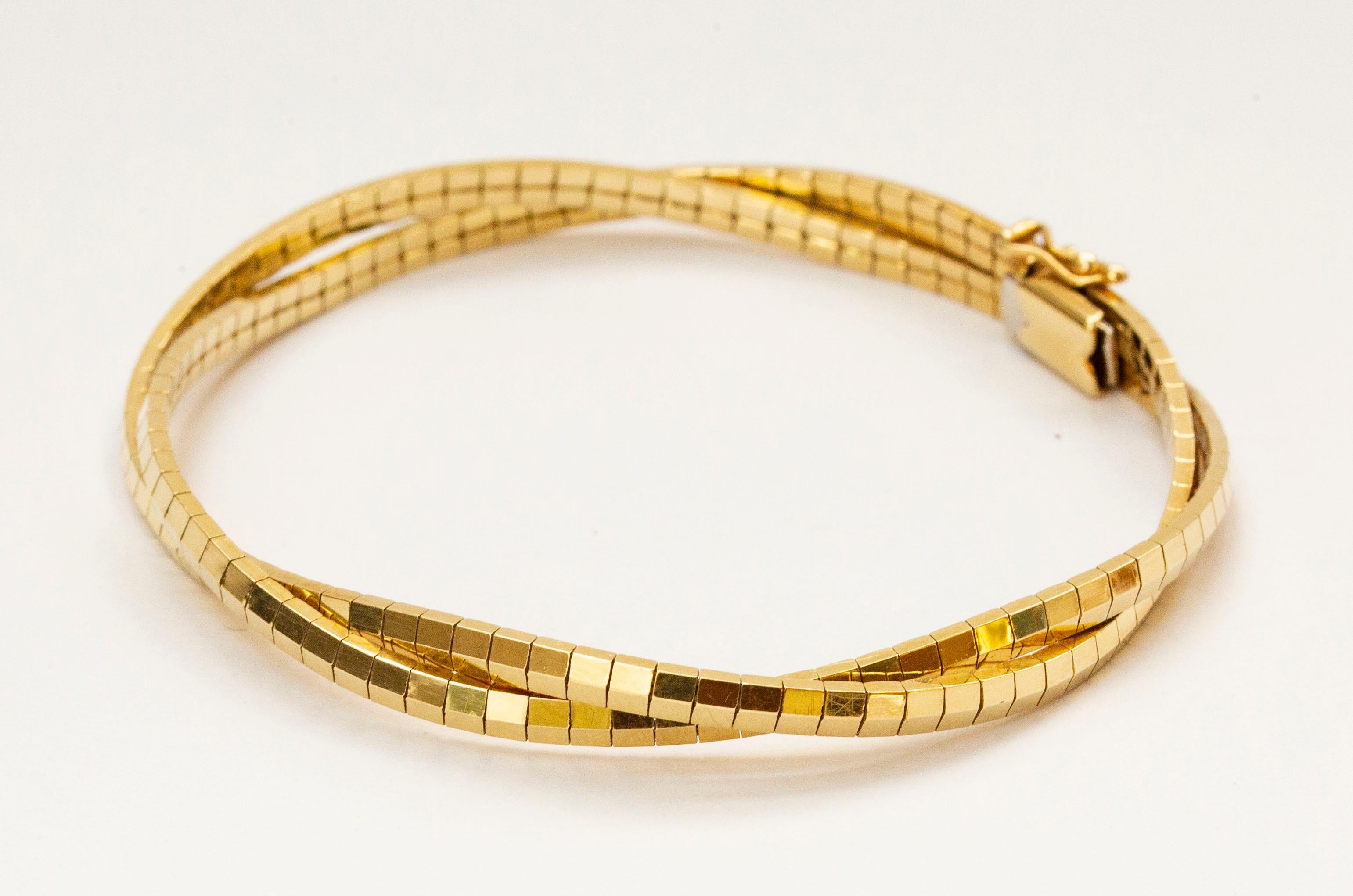 14 Karat Yellow Solid Gold Bar Bracelet For Sale 5
