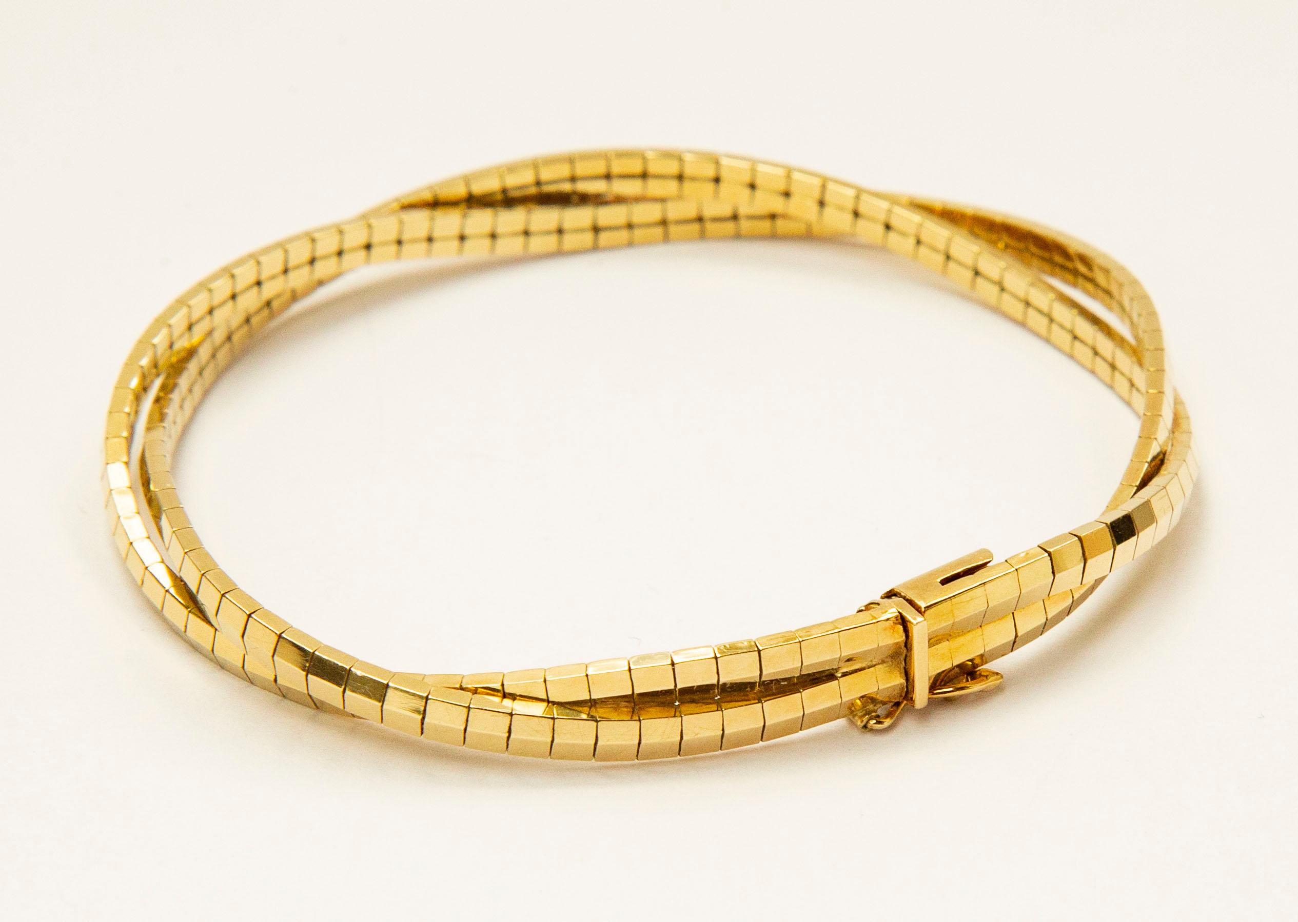 14 Karat Yellow Solid Gold Bar Bracelet In Good Condition For Sale In Arnhem, NL