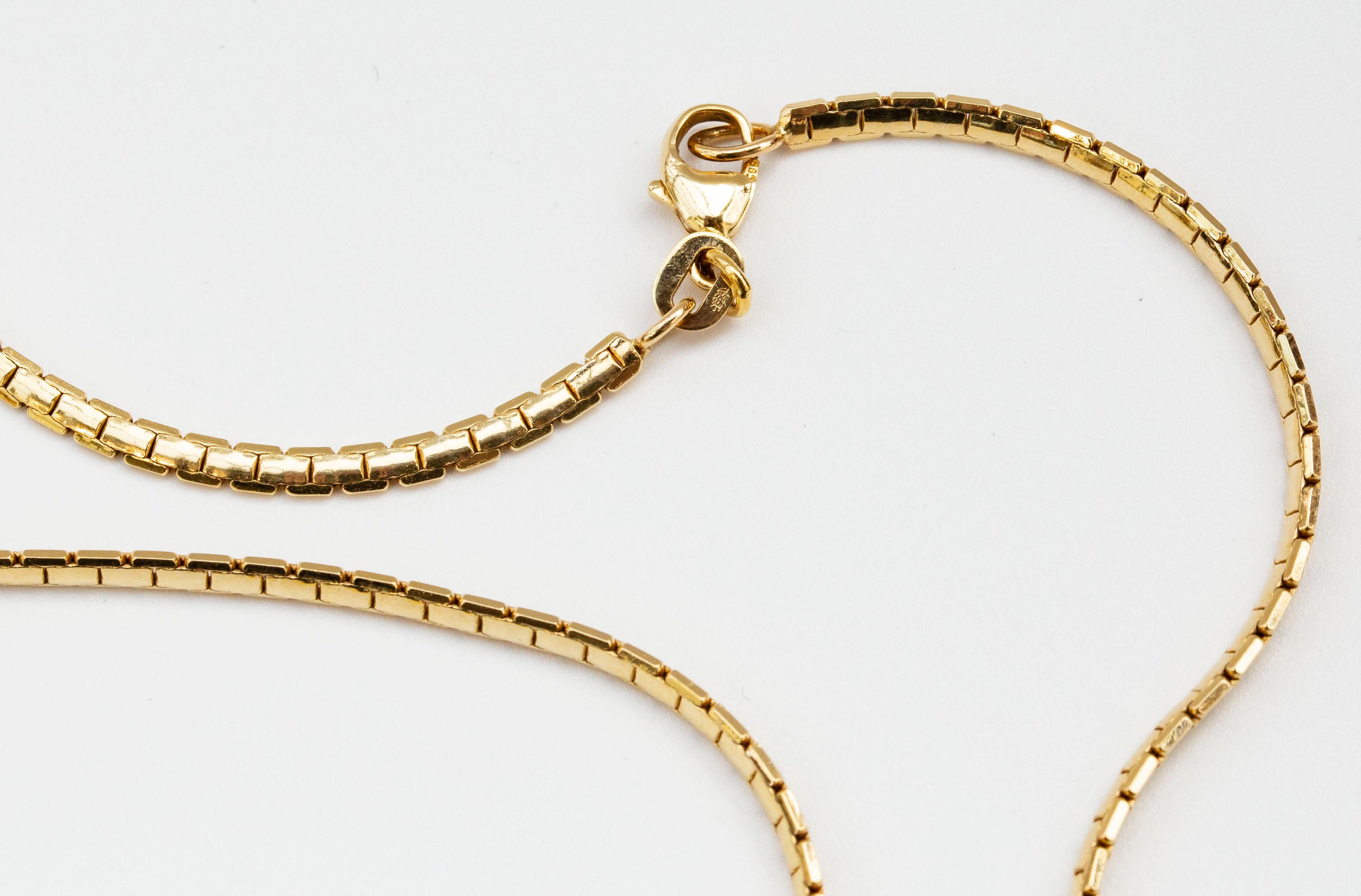 14 Karat Yellow Solid Gold Flat Snake Necklace with Brilliant Cut Diamonds For Sale 6