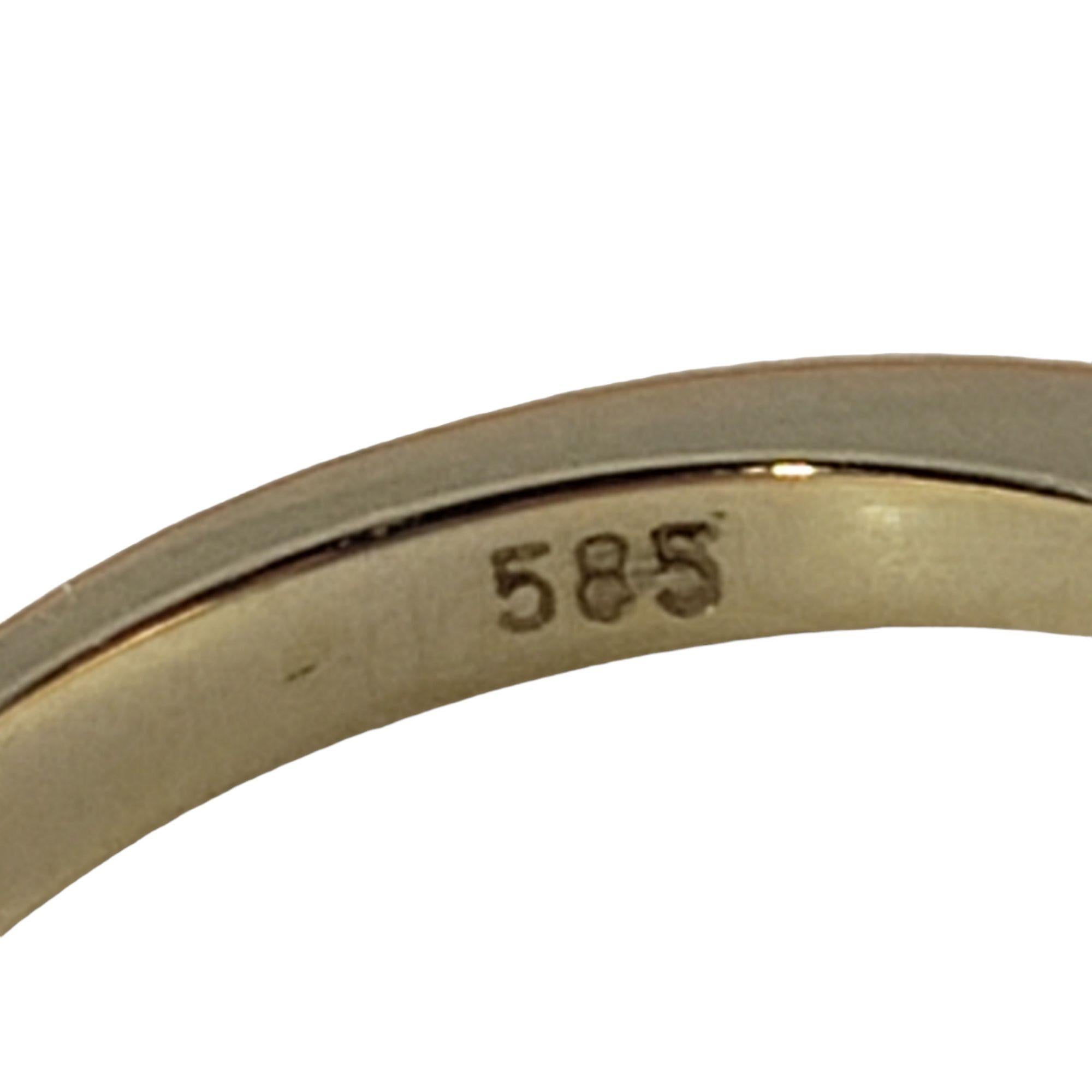 Round Cut 14 Karat Yellow Swiss Blue Topaz Ring Size 8 JAGi Certified #16728 For Sale