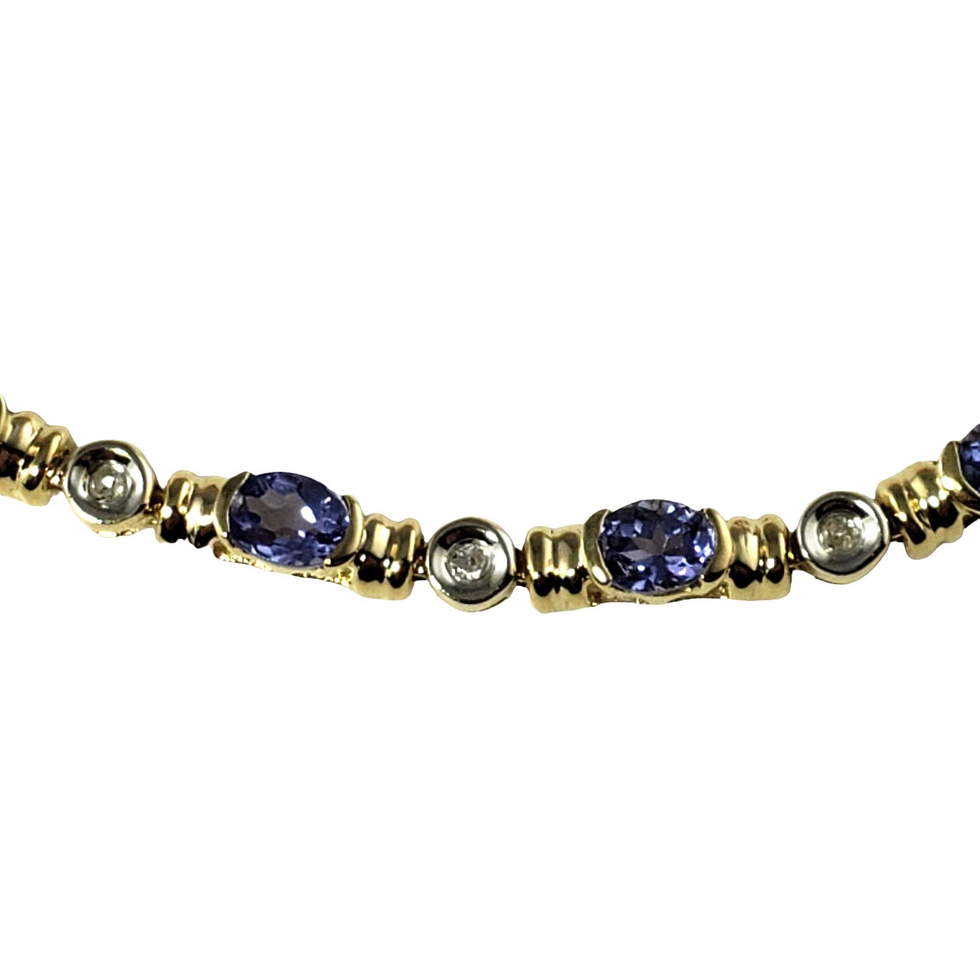 Taille ovale Bracelet en tanzanite jaune 14 carats et diamants n° 13712 en vente