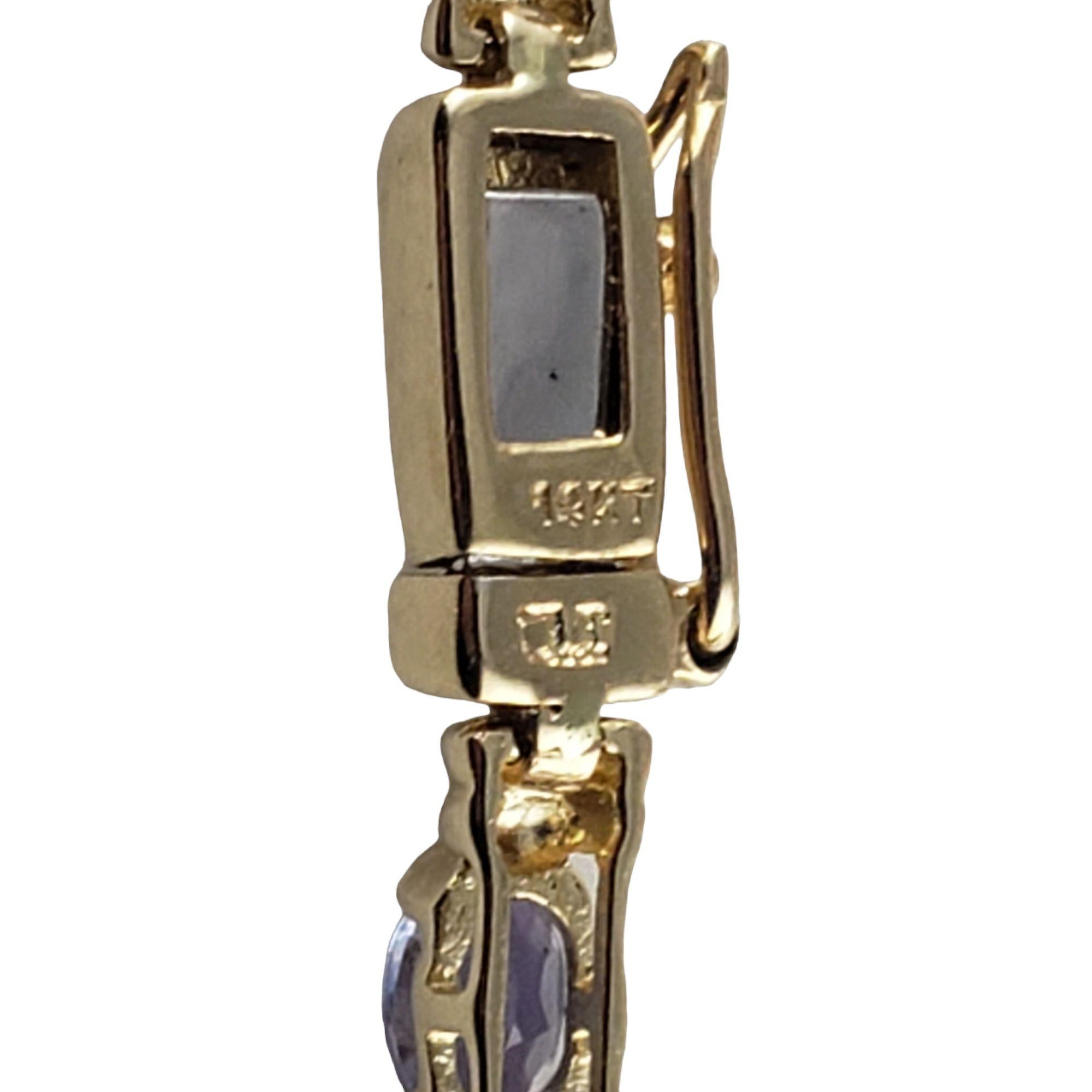Bracelet en tanzanite jaune 14 carats et diamants n° 13712 en vente 3