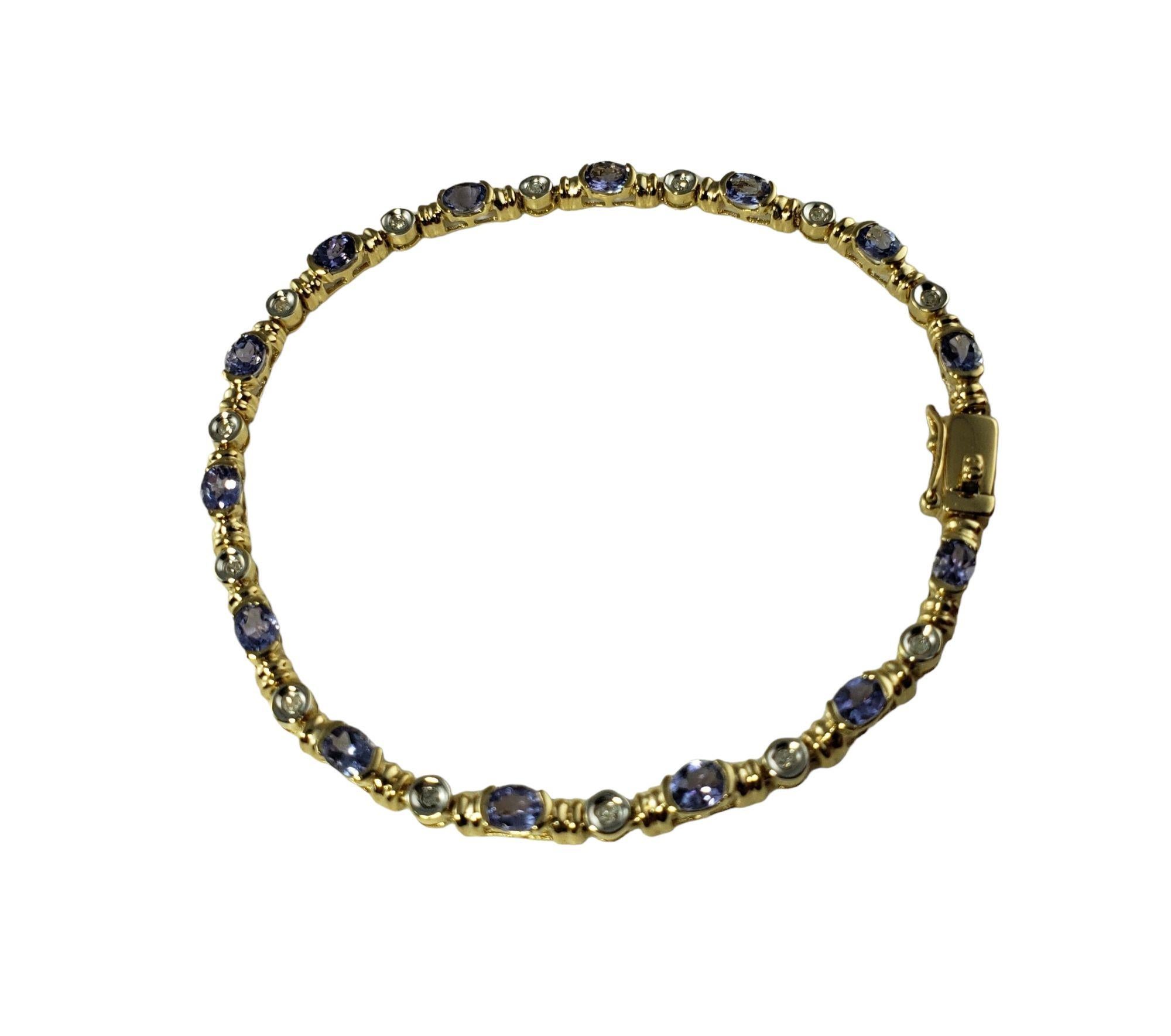 14 Karat Yellow Tanzanite and Diamond Bracelet #13712 For Sale 4