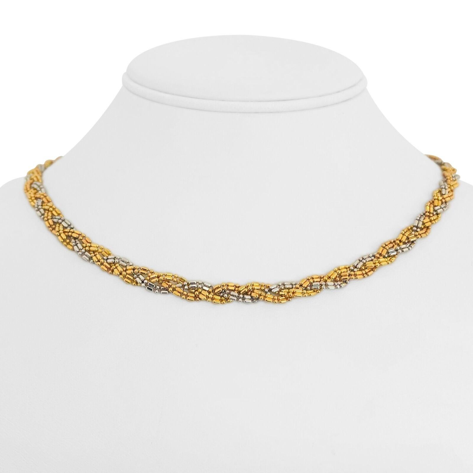 Long Italy Rose Gold Small Bead Ball Necklace For Sale at 1stDibs box