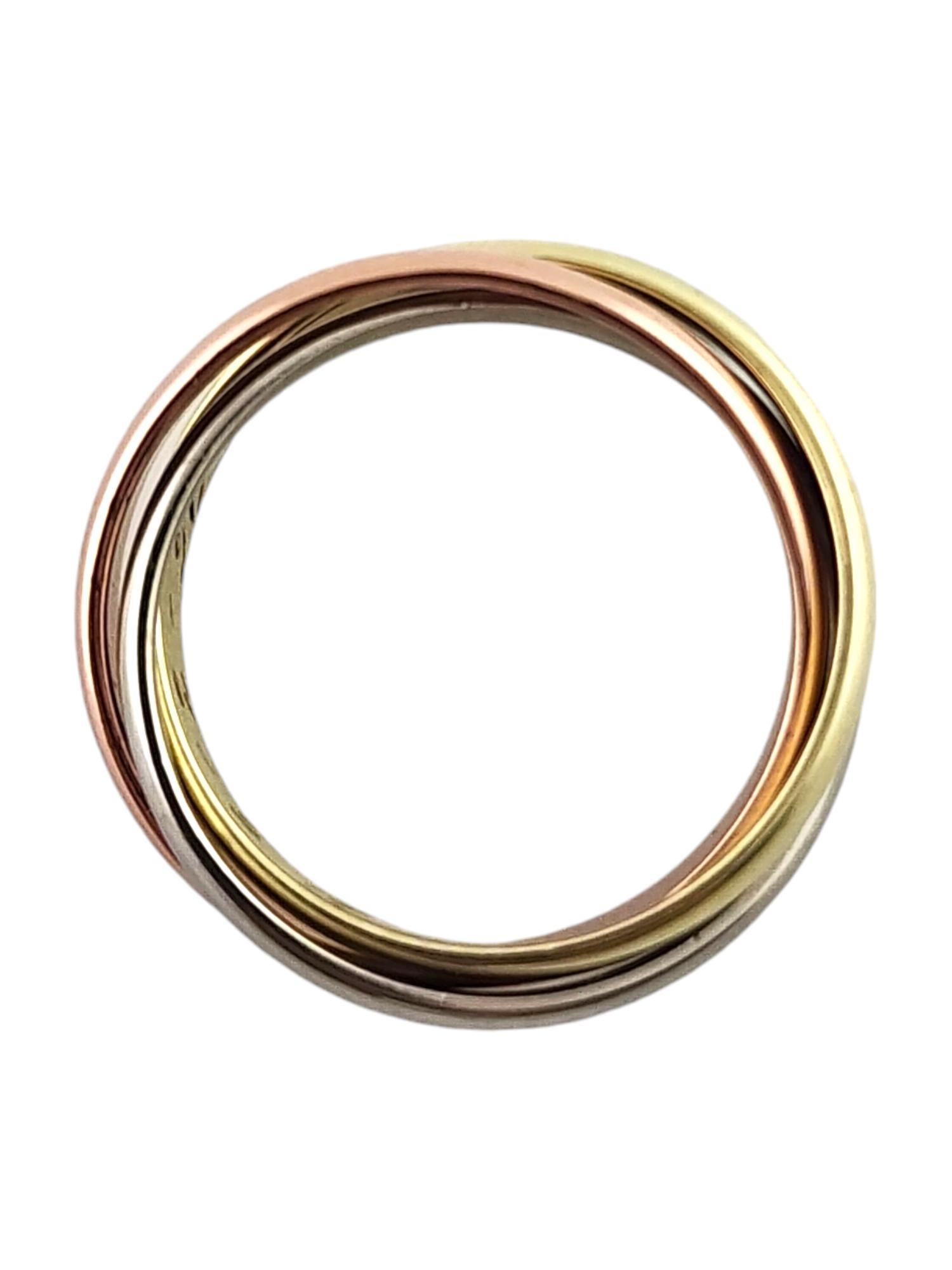 14 Karat Yellow, White, and Rose Gold Tri Color Rolling Ring Size 6.75 #19277 1