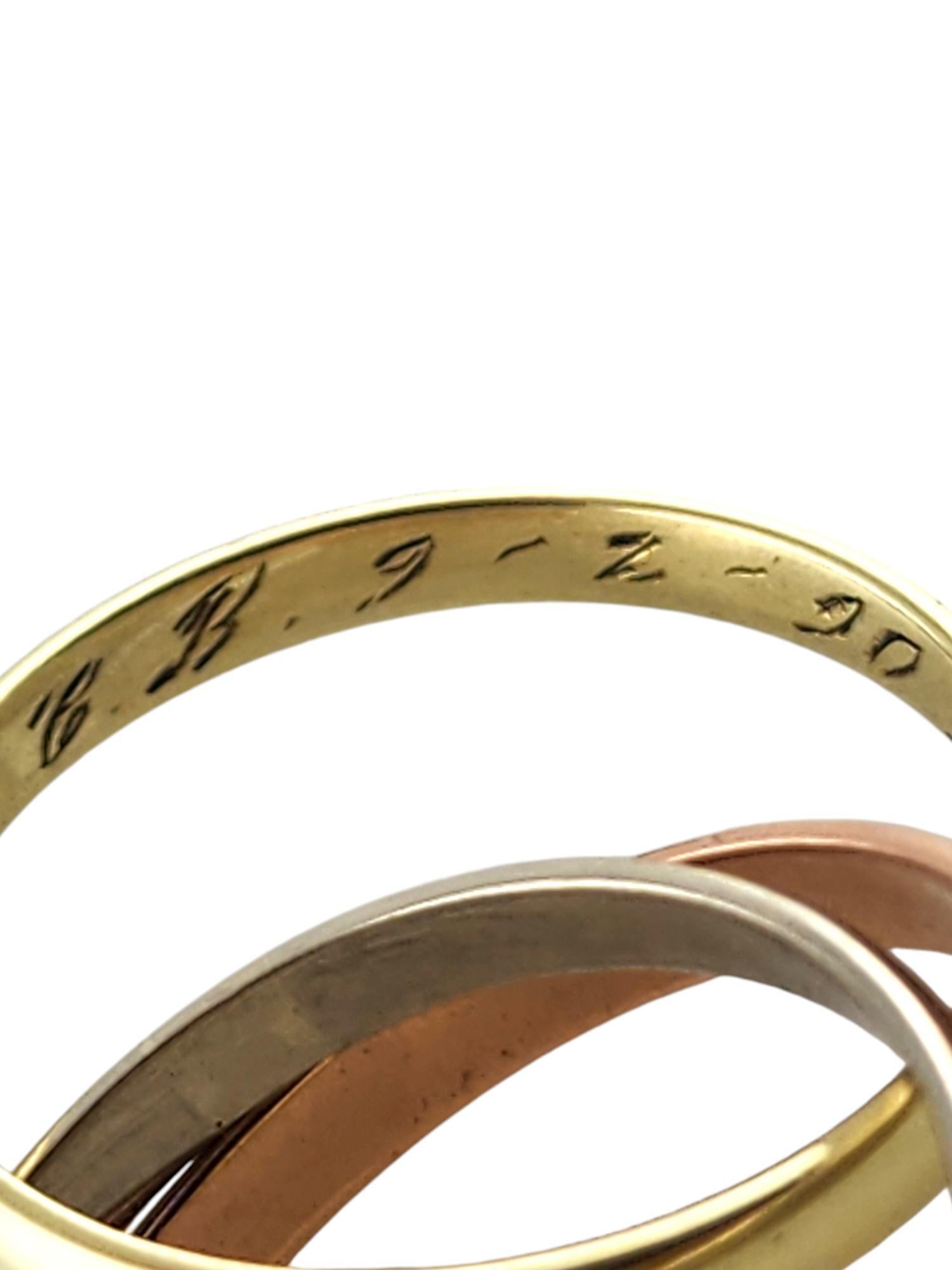 14 Karat Yellow, White, and Rose Gold Tri Color Rolling Ring Size 6.75 #19277 2