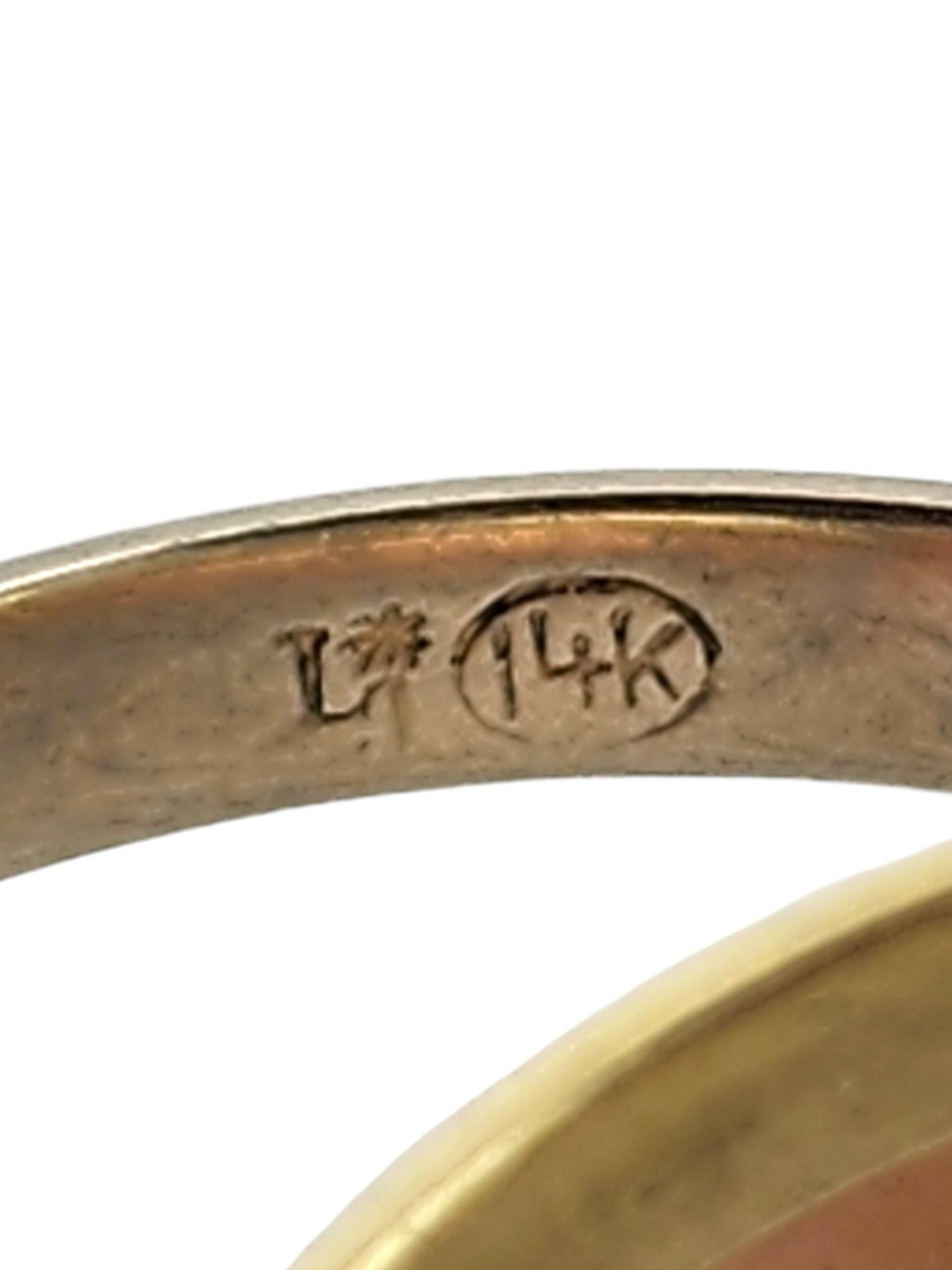 14 Karat Yellow, White, and Rose Gold Tri Color Rolling Ring Size 6.75 #19277 3