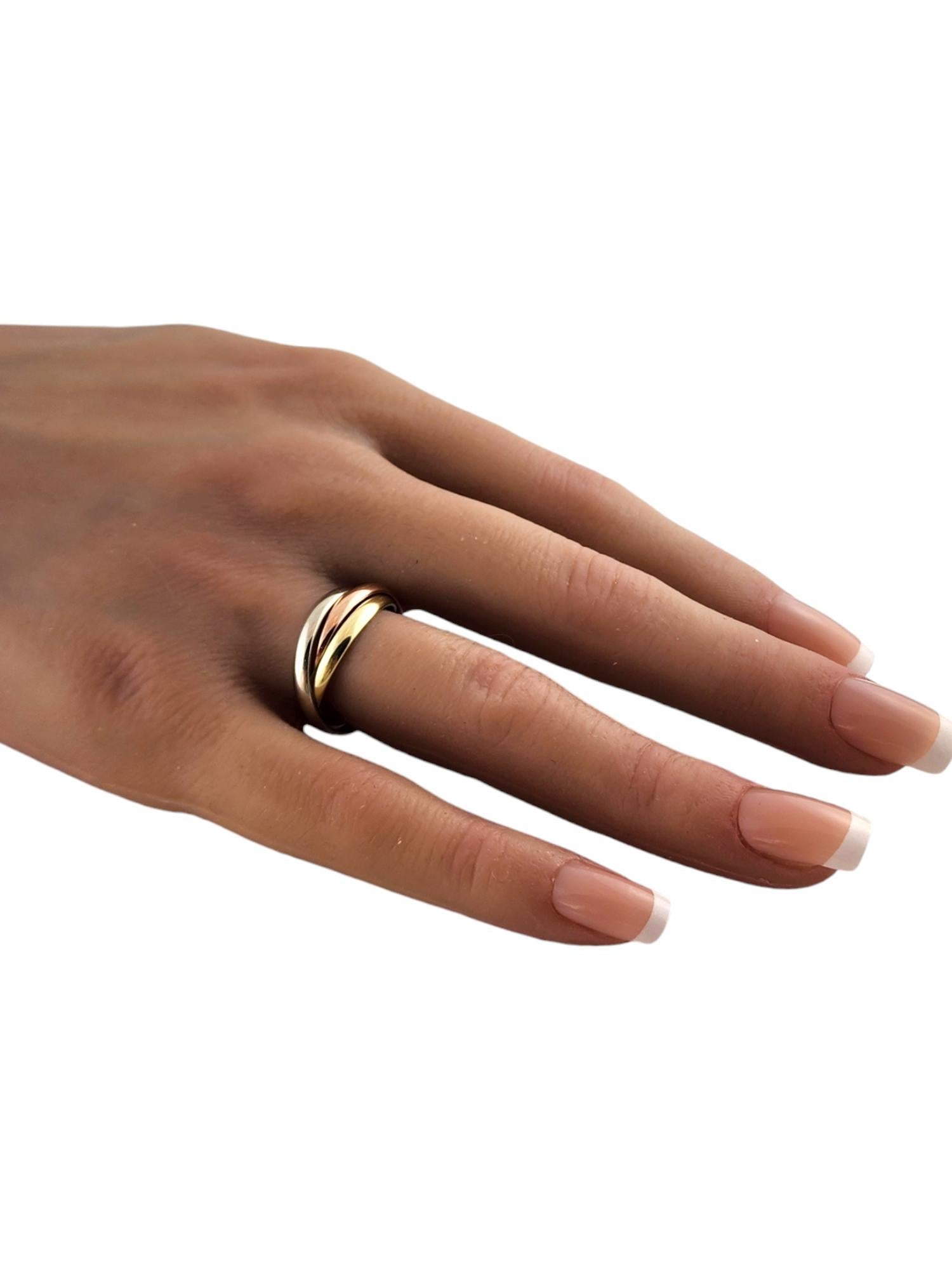 14 Karat Yellow, White, and Rose Gold Tri Color Rolling Ring Size 6.75 #19277 4