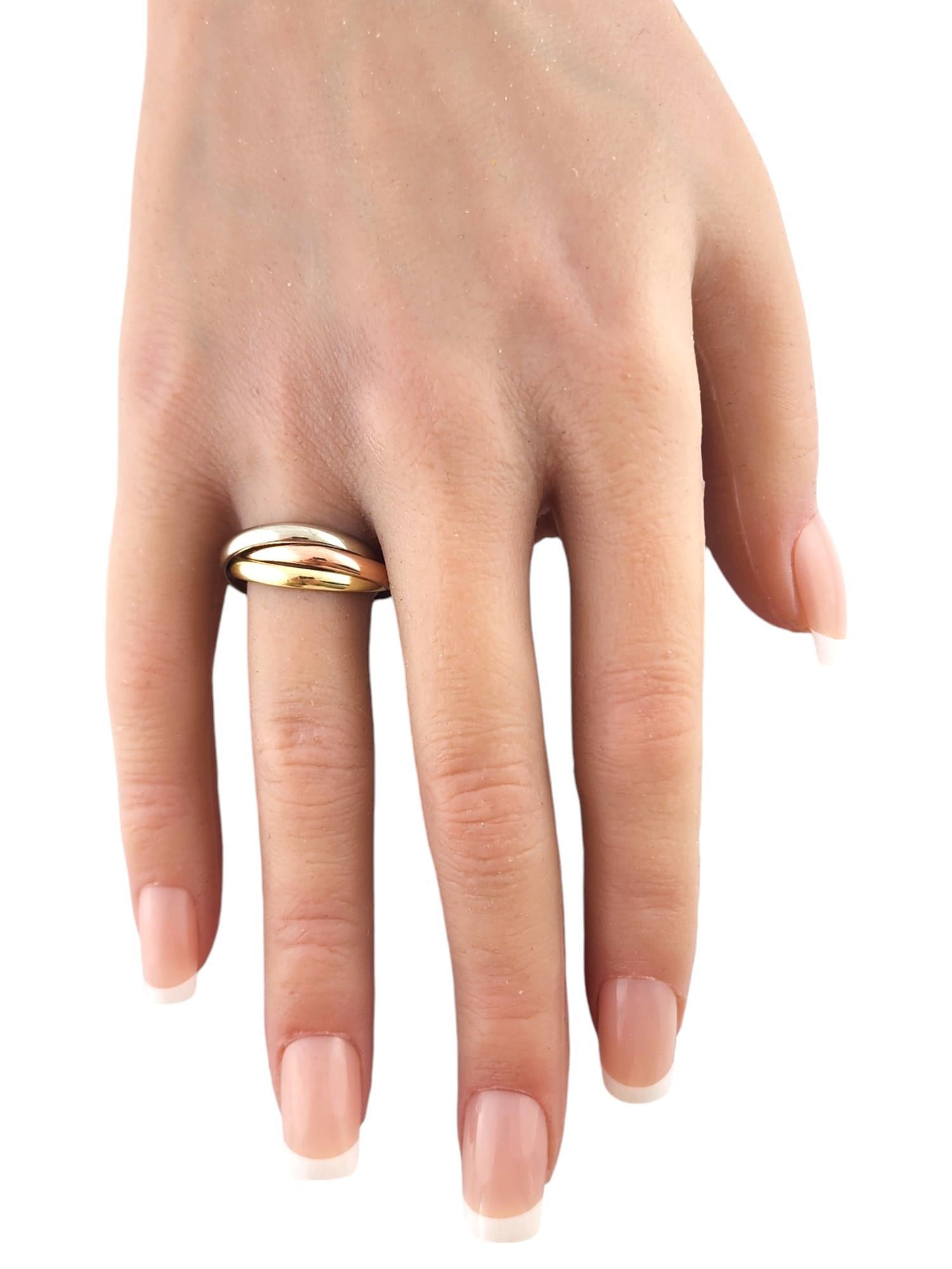 14 Karat Yellow, White, and Rose Gold Tri Color Rolling Ring Size 6.75 #19277 5