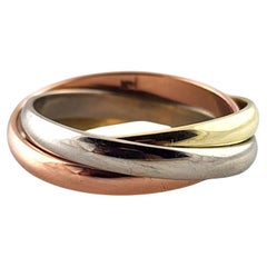 14 Karat Yellow, White, and Rose Gold Tri Color Rolling Ring Size 6.75 #19277