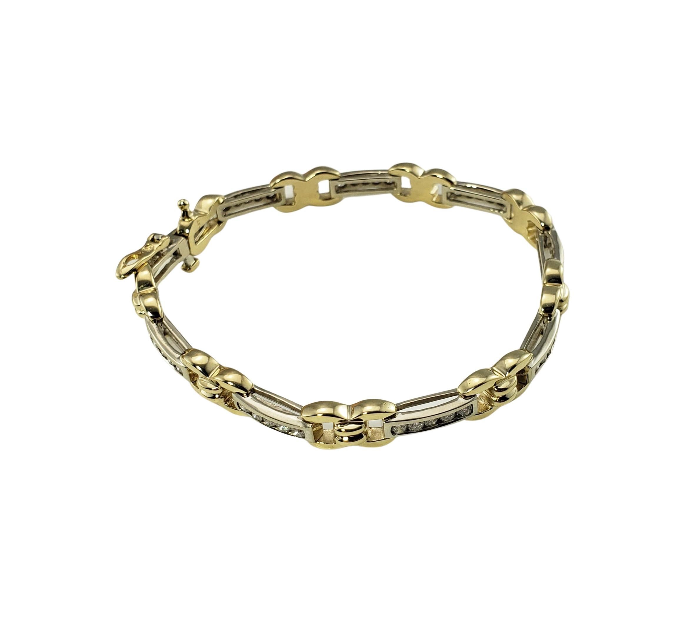 Armband aus 14 Karat Gelb-/Weißgold mit Diamanten (Brillantschliff)