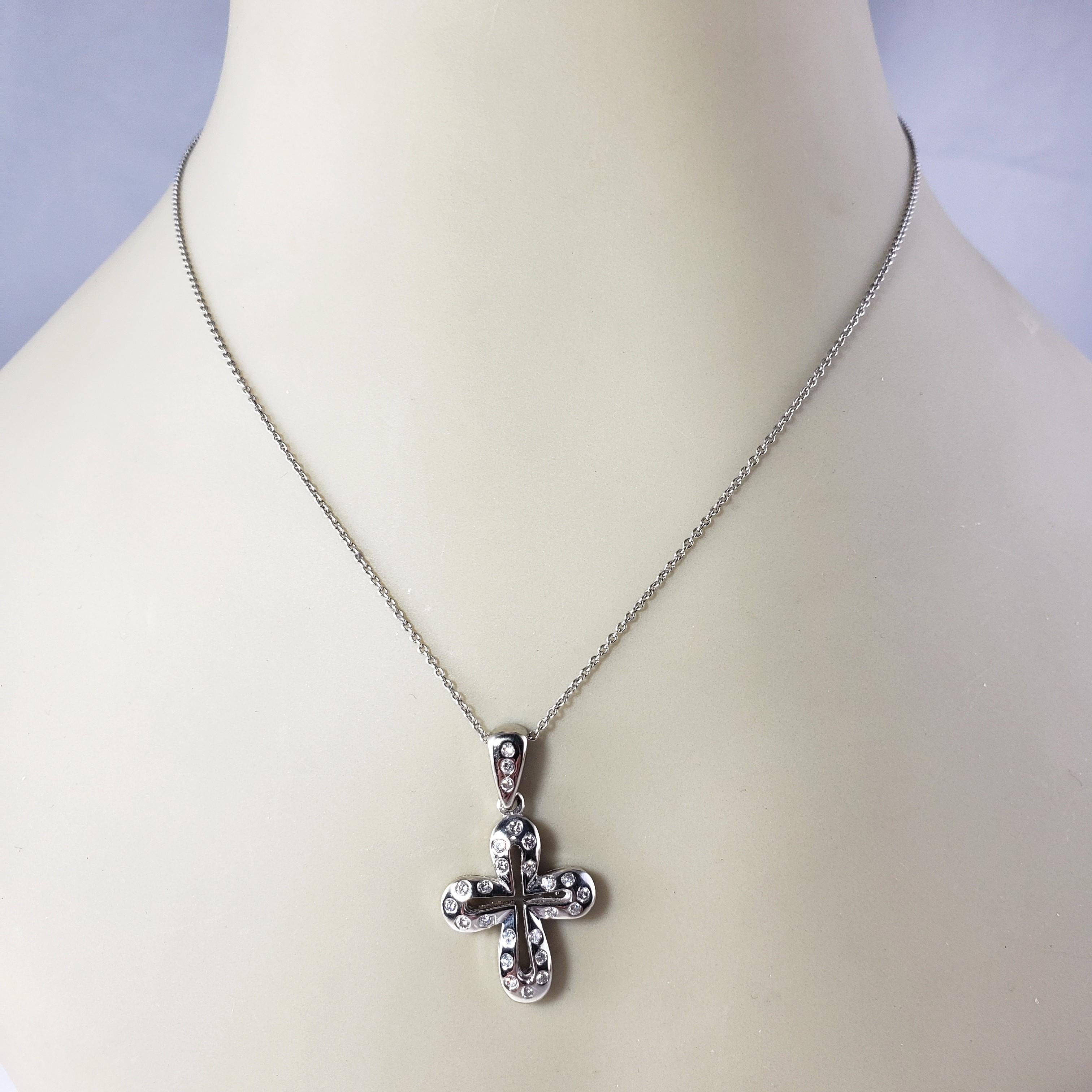 14 Karat Yellow/White Gold and Diamond Cross Pendant #14708 For Sale 1