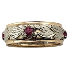 14 Karat Yellow/White Gold and Simulated Ruby Ring