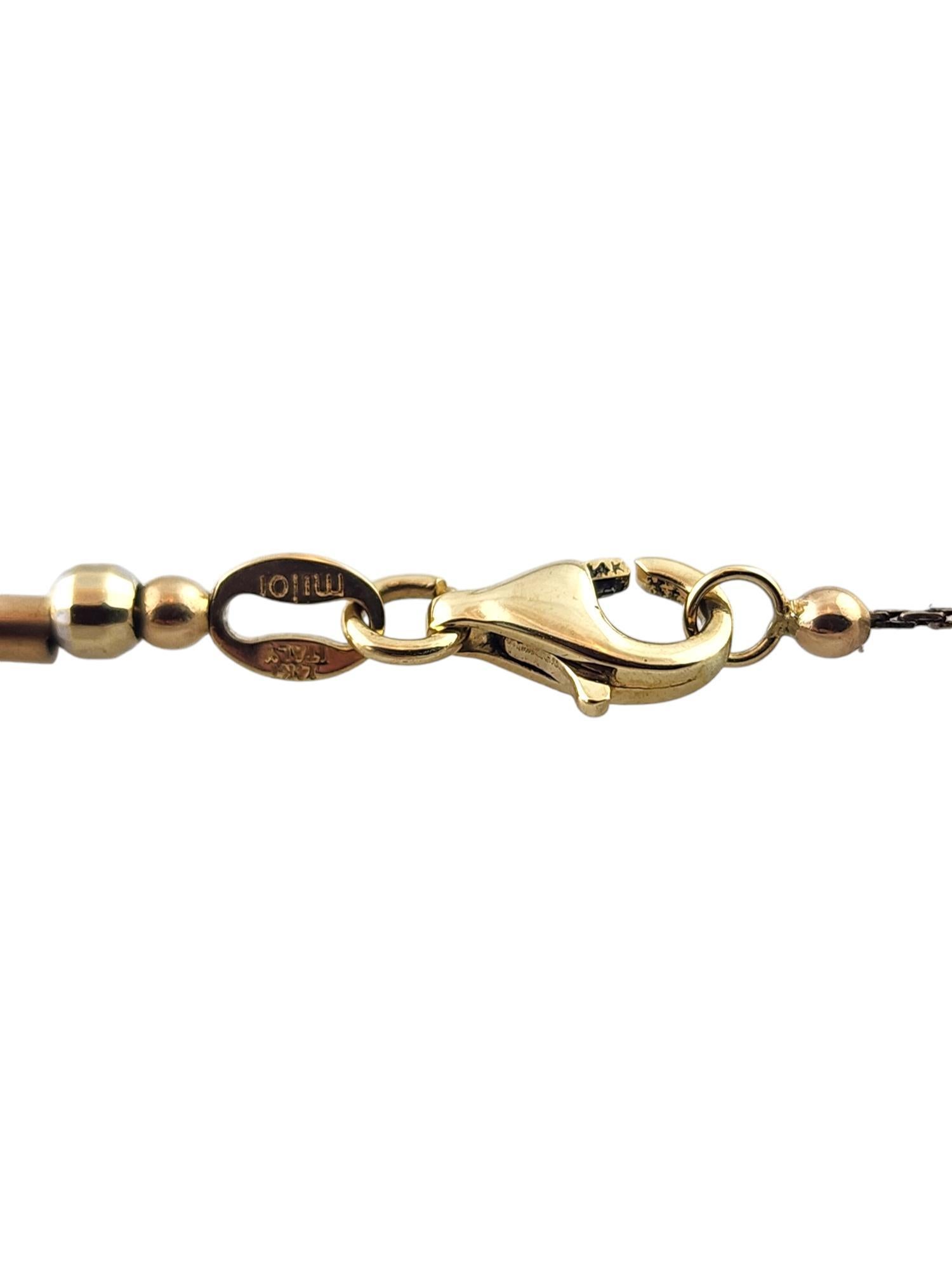 14 Karat Yellow & White Gold Bead and Bar Bracelet #18522 For Sale 1